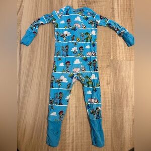 Little Sleepies Blue Character Print Footie